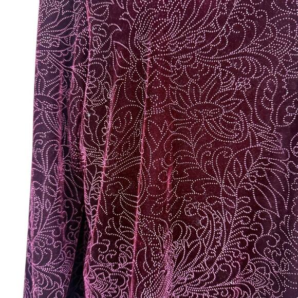 Coldwater Creek Cowl Neck Burgundy Velvet Long Sleeve Top Stretch NWT sz XL - Picture 6 of 16